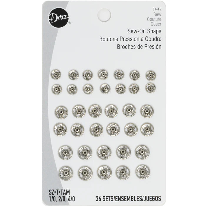 DRITZ Sew-On Snaps, Assorted Sizes