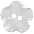 ELAN 2 Hole Button - 18mm (3/4) -  White - Pearl Flower -  3 count