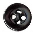 ELAN 4 Hole Button - 12mm (1/2) - Black - 5 count