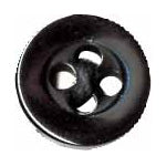 ELAN 4 Hole Button - 12mm (1/2) - Black - 5 count