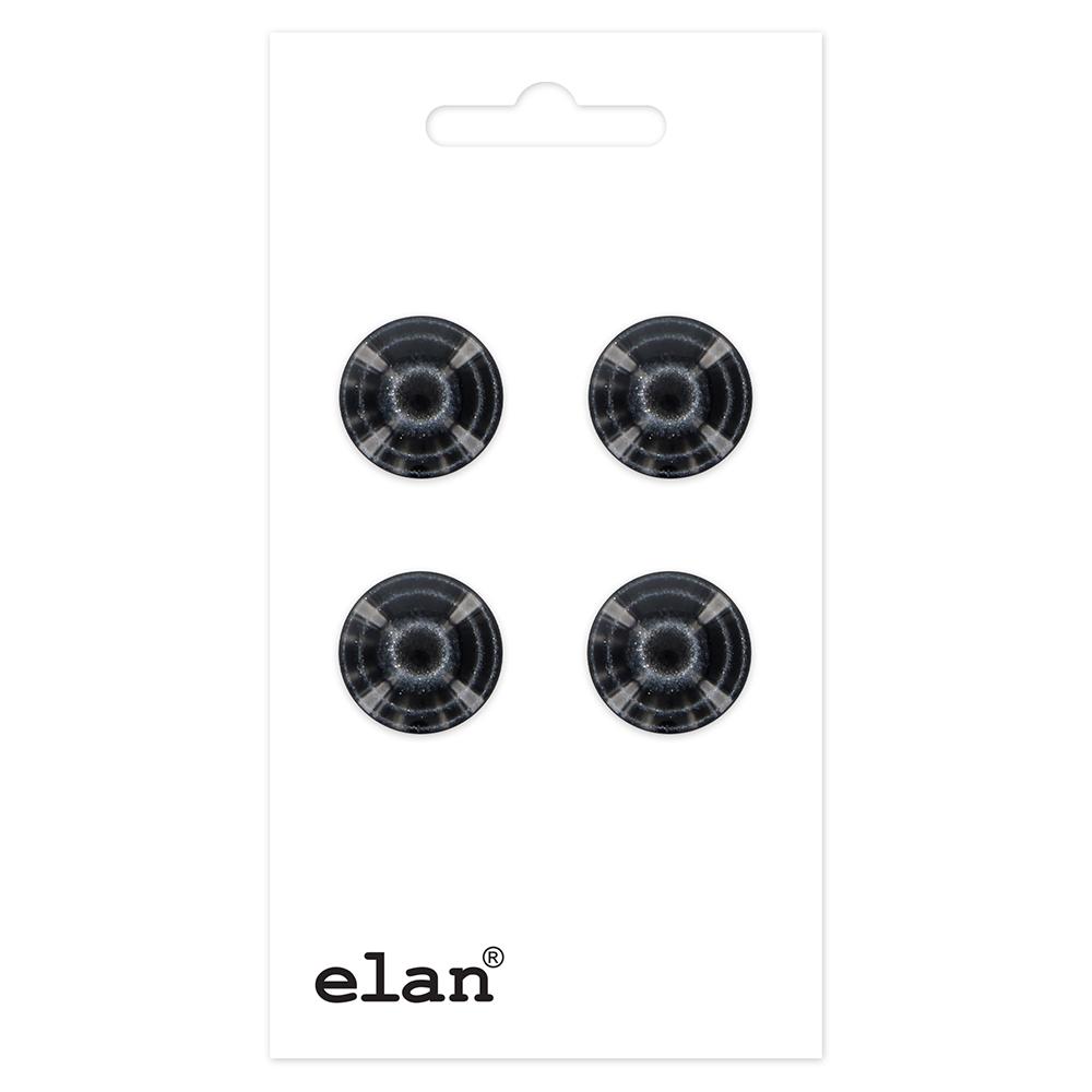 ELAN Shank Button - 13mm (1/2") - Black - 4 count