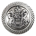 ELAN Novelty Shank Button - Antique Silver - Coat of Arms