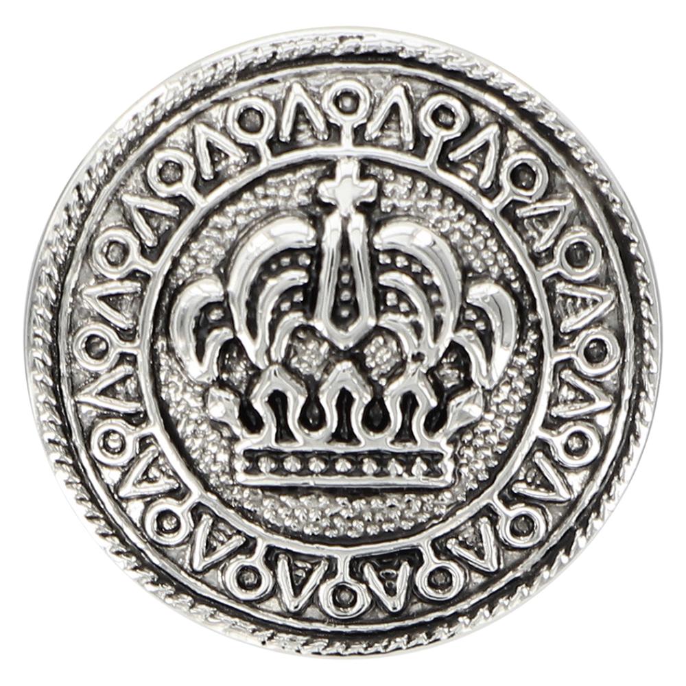 ELAN Novelty Shank Button - Antique Silver - Crown