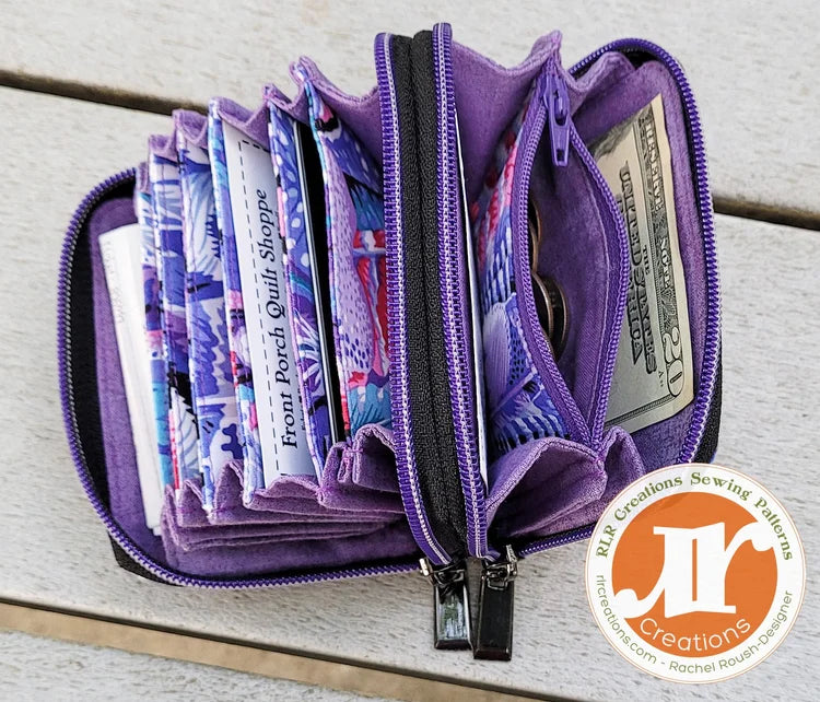RLR CREATIONS "Zara Double Zip Mini Accordion Wallet" Pattern