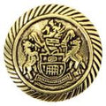ELAN Novelty Shank Button - Antique Gold - Coat of Arms