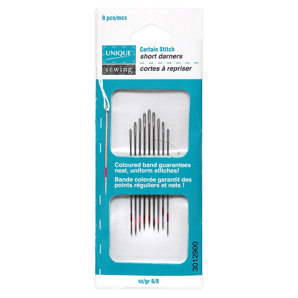 UNIQUE Certain Stitch Short Darning Needles, Sizes 6/8