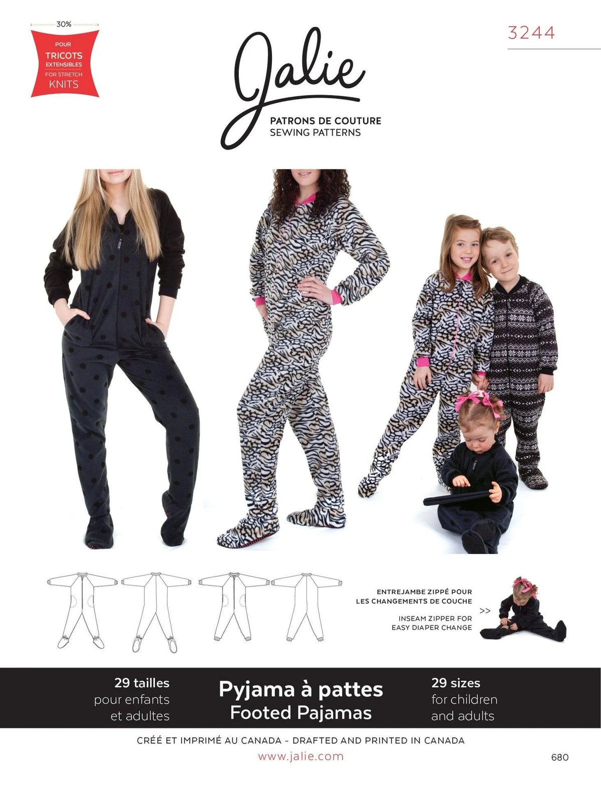 JALIE Footed Pyjamas Pattern (#3244)