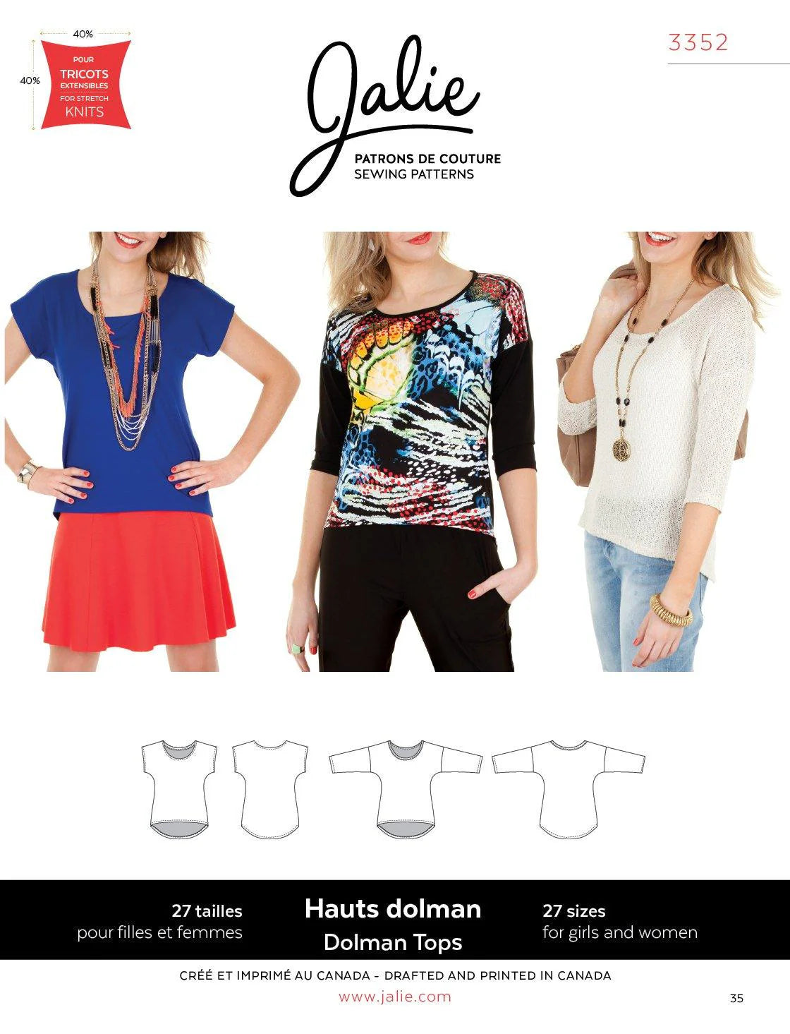 JALIE Dolman Top Pattern (#3352)