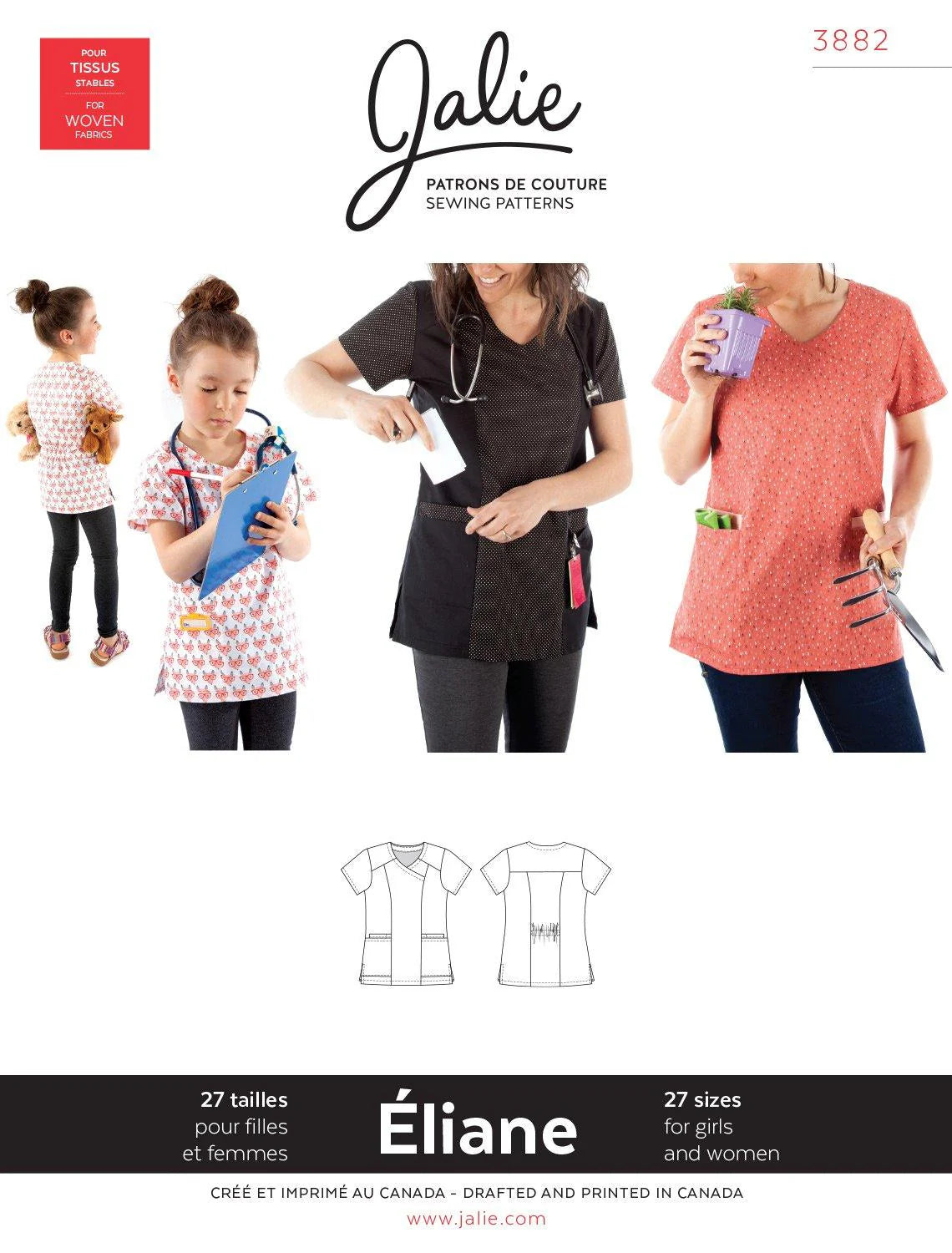 JALIE Elaine Scrub Top Pattern (3882)