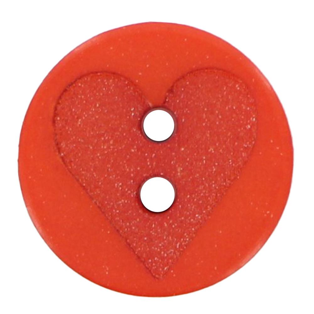 ELAN 2 Hole Button - 15mm (5/8) - Red - 3 count