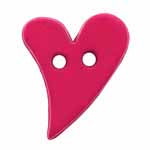 ELAN Novelty 2-Hole Button - Rose - 18mm (3⁄4″) - Heart - 3 count