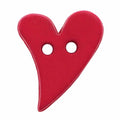 ELAN Novelty 2-Hole Button - Red - 18mm (3⁄4″) - Heart - 3 count