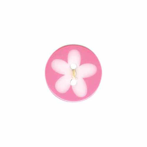 ELAN Novelty 2-Hole Button - Pink - 17mm (5⁄8″) - Flower - 3 count
