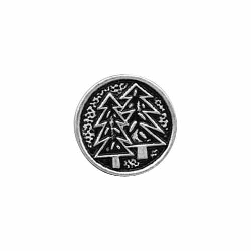 ELAN Novelty Shank Button - Antique Silver - 18mm (3⁄4″) - Fir Trees - 3 count