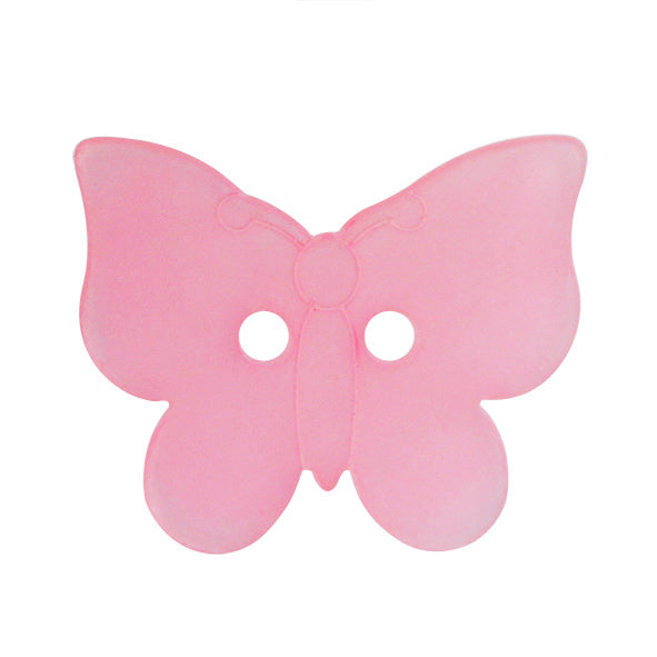 ELAN Novelty 2-Hole Button - Pink - 22mm (7⁄8″) - Butterfly - 3 count