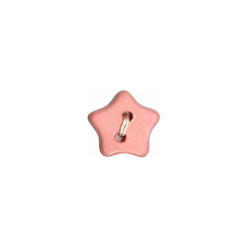 ELAN Novelty 2-Hole Button - Pink - 12mm (1⁄2″) - Star - 4 count
