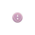 ELAN Novelty 2-Hole Button - Mauve - 13mm (1⁄2″) - Heart - 4 count