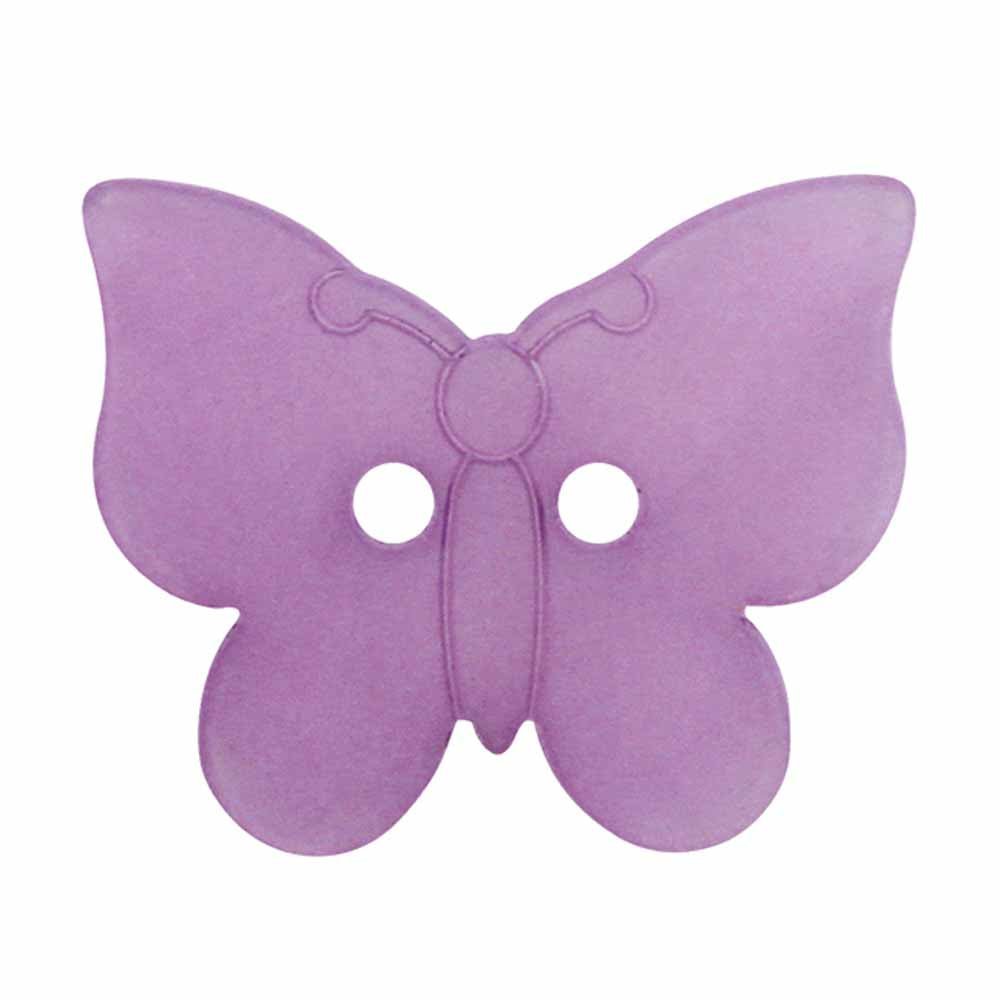 ELAN Novelty 2-Hole Button - Purple - 22mm (7⁄8″) - Butterfly - 3 count