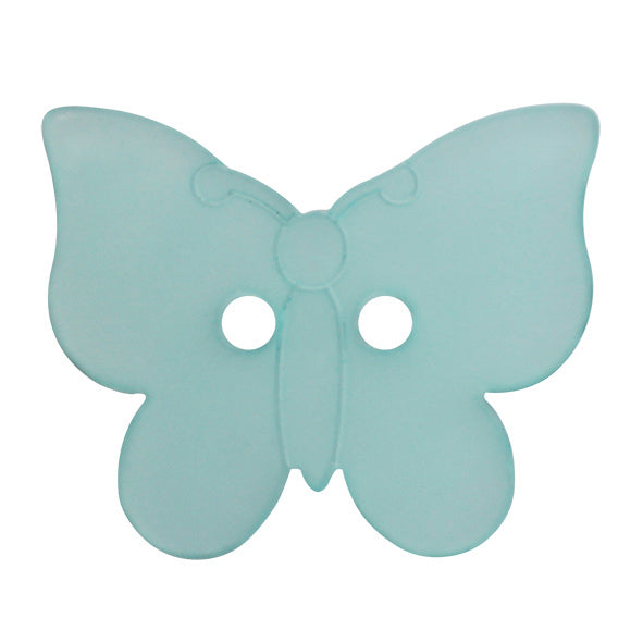 ELAN Novelty 2-Hole Button - Aqua - 22mm (7⁄8″) - Butterfly - 3 count