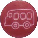 ELAN Novelty Shank Button - Red - 14mm (1⁄2″) - Bus - 3 count