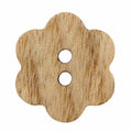 ELAN Novelty 2-Hole Button - Burnt Wood - 22mm (7⁄8″) - Flower - 2 count