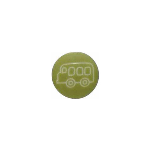 ELAN Novelty Shank Button - Green - 14mm (1⁄2″) - Bus - 3 count