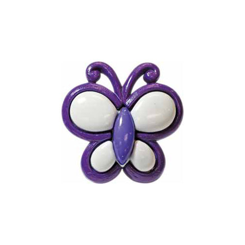 ELAN Novelty Shank Button - Purple - 25mm (1″) - Butterfly - 2 count