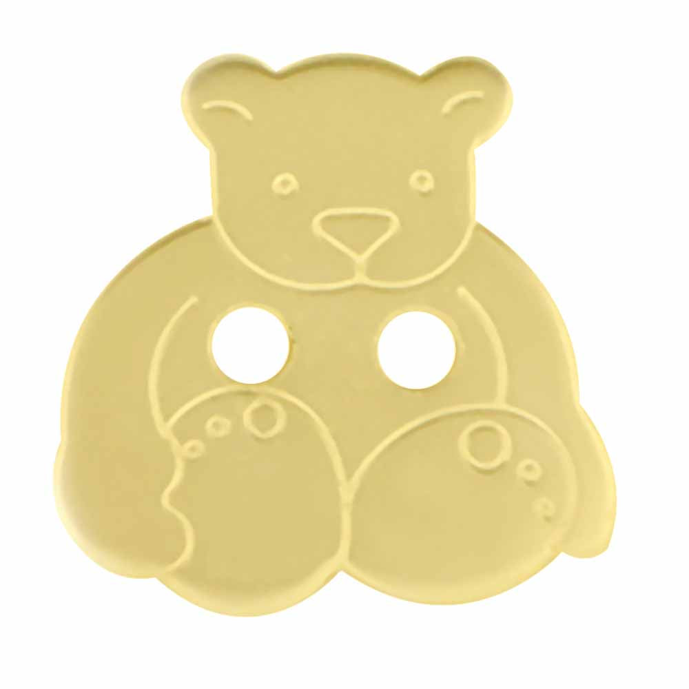 ELAN Novelty 2-Hole Button - Beige - 18mm (3⁄4″) - Teddy Bear - 2 count