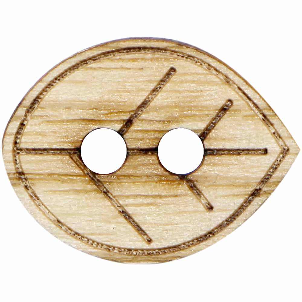 ELAN Novelty 2 Hole Button - 18mm (3⁄4″) - 2pcs - Leaf - 2 count