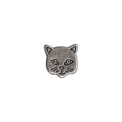 ELAN Novelty Shank Button - Dutch Silver - 15mm (5⁄8″) - Cat - 3 count