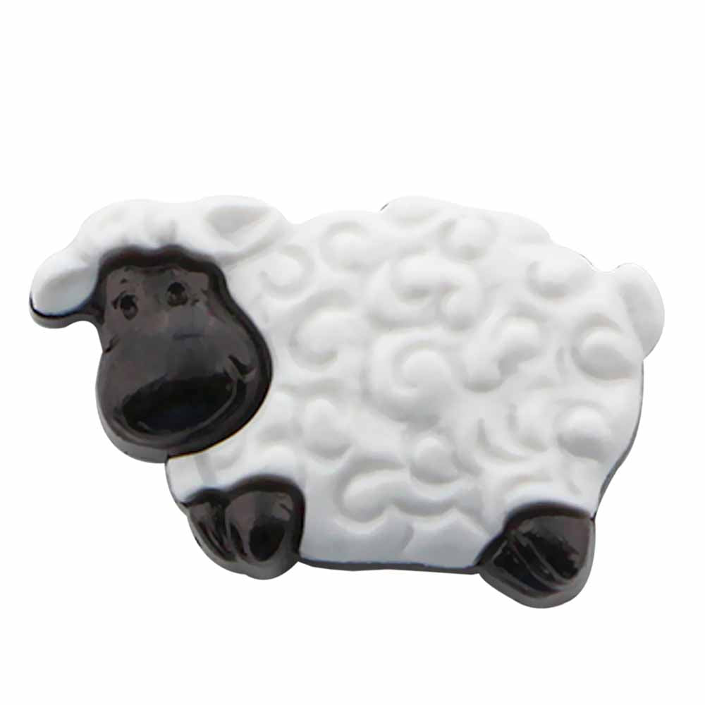 ELAN Novelty Shank Button - White - 21mm (7⁄8″) - Sheep - 3 count