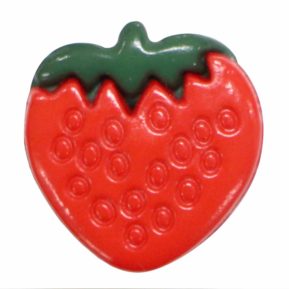 CIRQUE Novelty Shank Button - Red - 15mm (5⁄8″) - Strawberry - 3 count