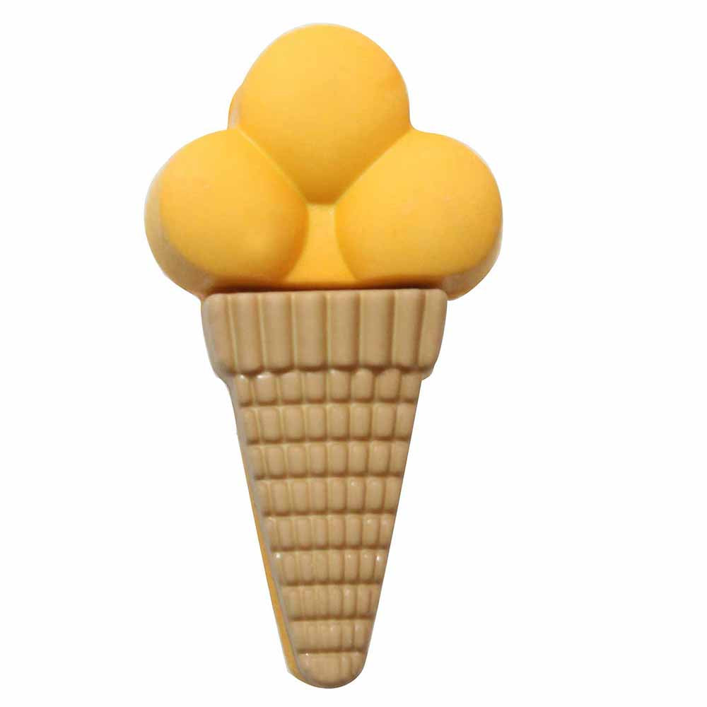 CIRQUE Novelty Shank Button - Yellow - 30mm (1 1/8″) - Ice Cream Cone - 2 count