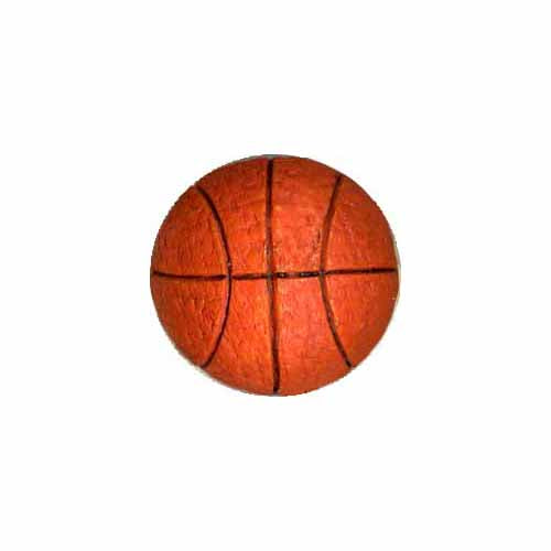 CIRQUE Novelty Shank Button - Orange - 18mm (3⁄4″) - Basketball - 3 count
