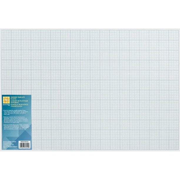 EZ QUILTING Gridded Plastic Template Sheet, 12" x 18"