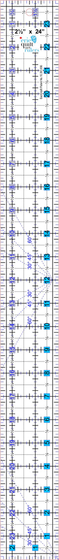 ERIE QUILT ART Non-Slip Quilting Ruler, 2.5" x 24"