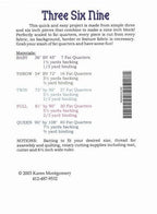THE QUILT COMPANY "Three Six Nine" Quilt Pattern