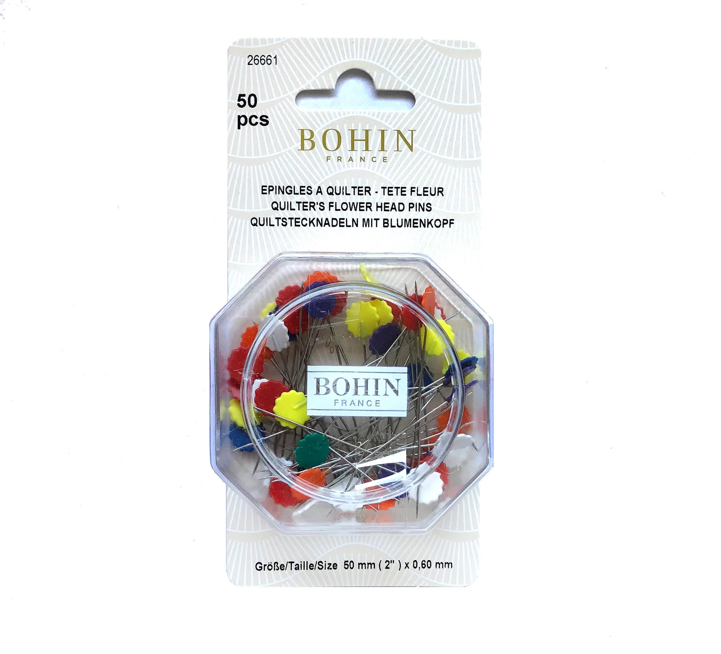 BOHIN Heat-Resistant Flower Head Pins, Assorted Colours