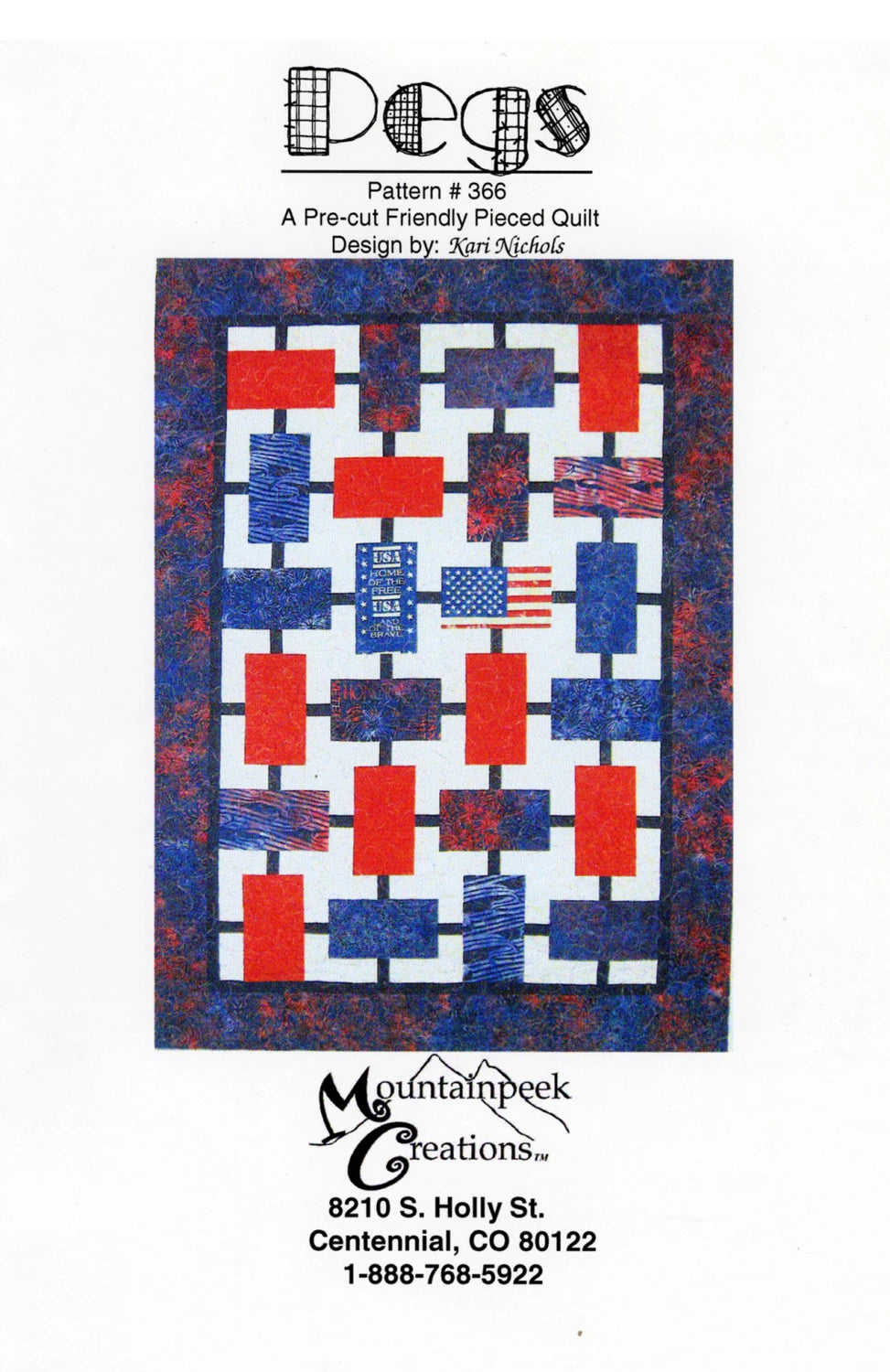 MOUNTAINPEEK CREATIONS "Pegs" Quilt Pattern