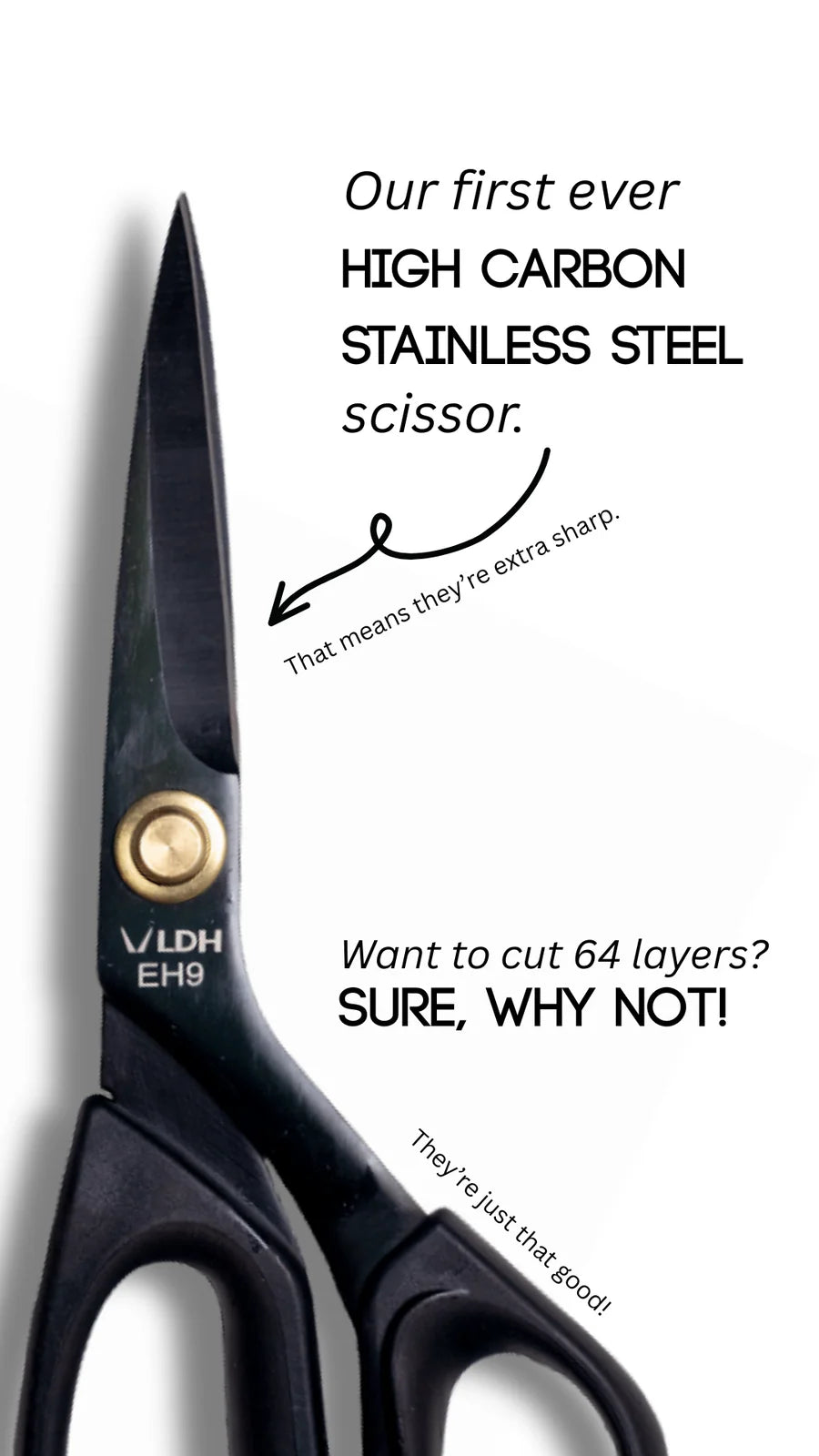 LDH Midnight Edition Ergonomic Fabric Shears, 9"