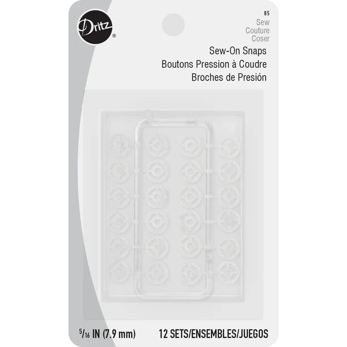 DRITZ Clear Sew-On Snaps, 5/16"