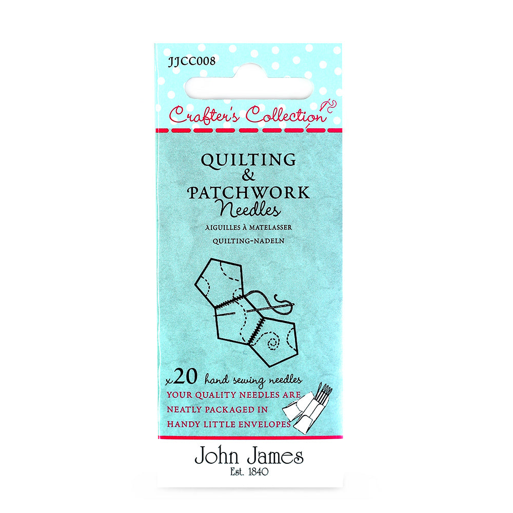 JOHN JAMES Crafter's Collection Quilting & Patchwork Needles, 20-Pack