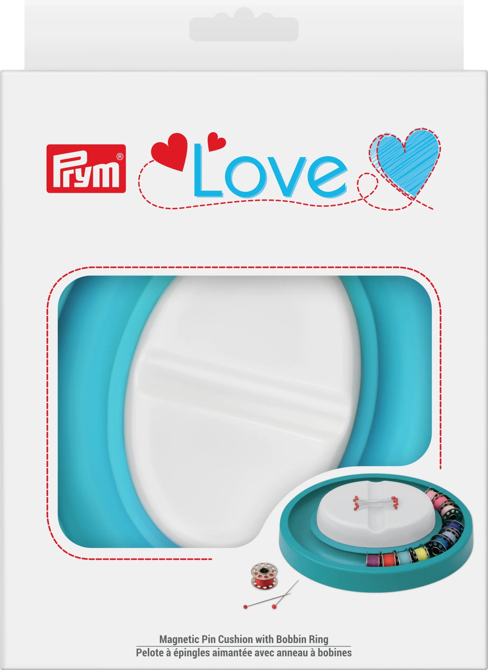 PRYM Love Magnetic pin cushion with bobbin ring