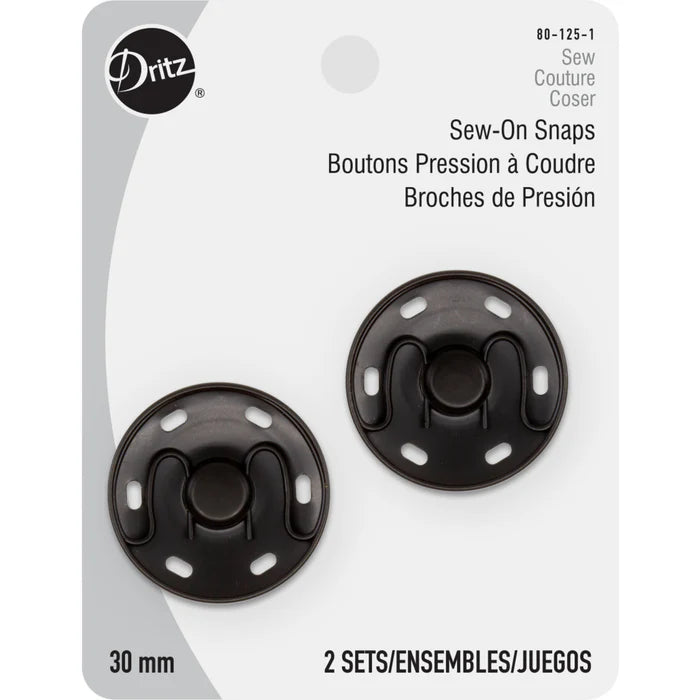 DRITZ Large Sew-On Snaps, 30mm