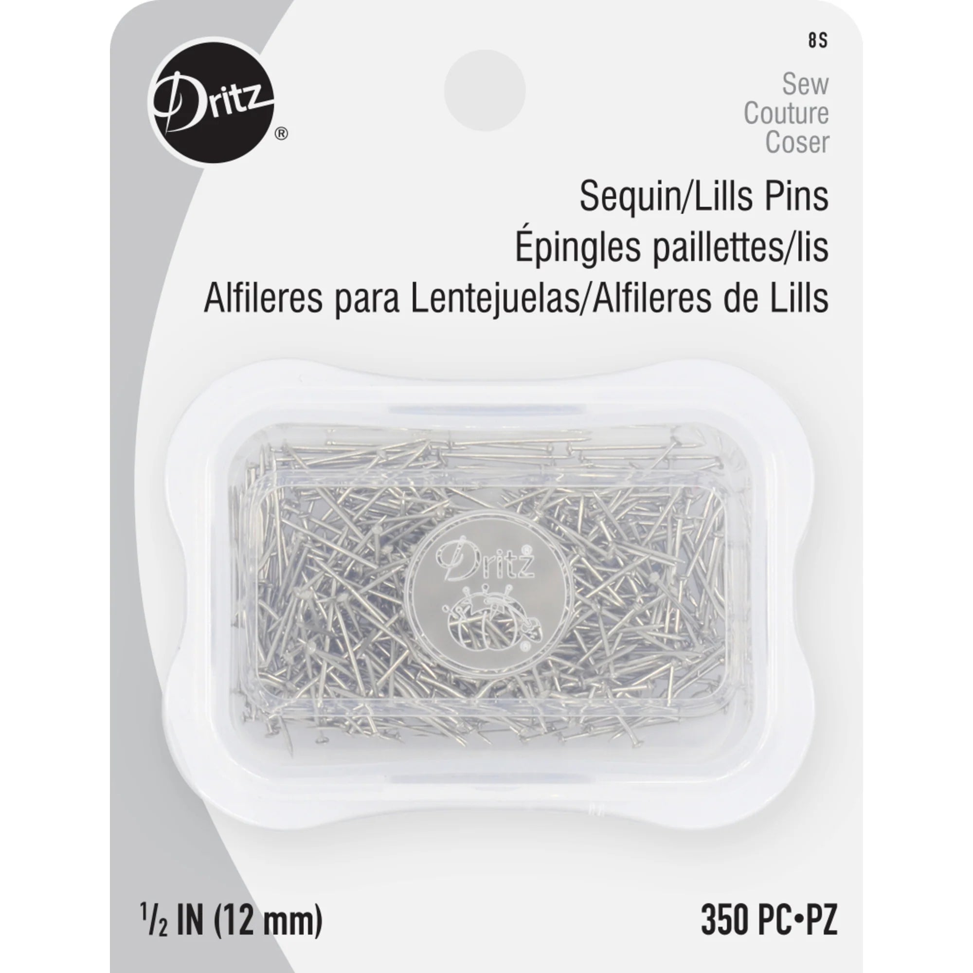 DRITZ Sequin/Lills Pins, 1/2"